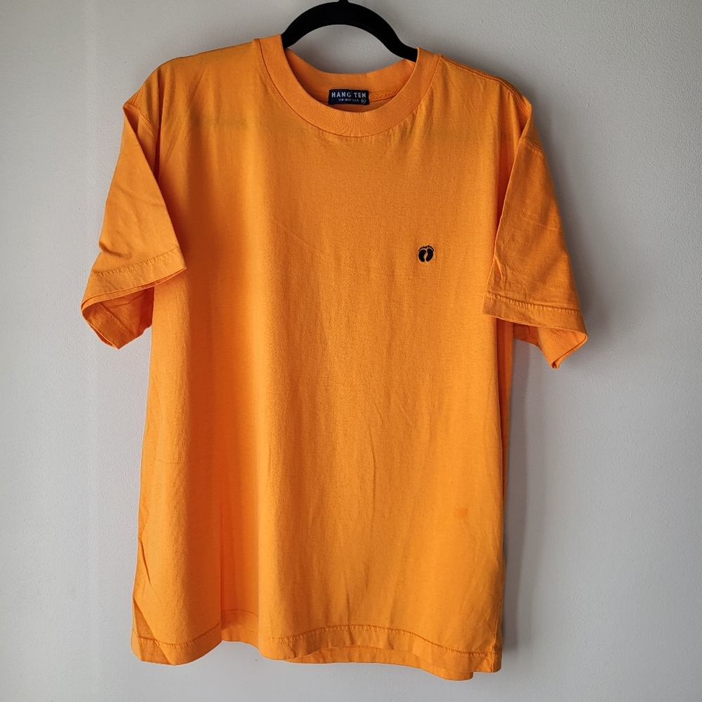 Hang ten orange short-sleeved crew neck T-shirt Size XL